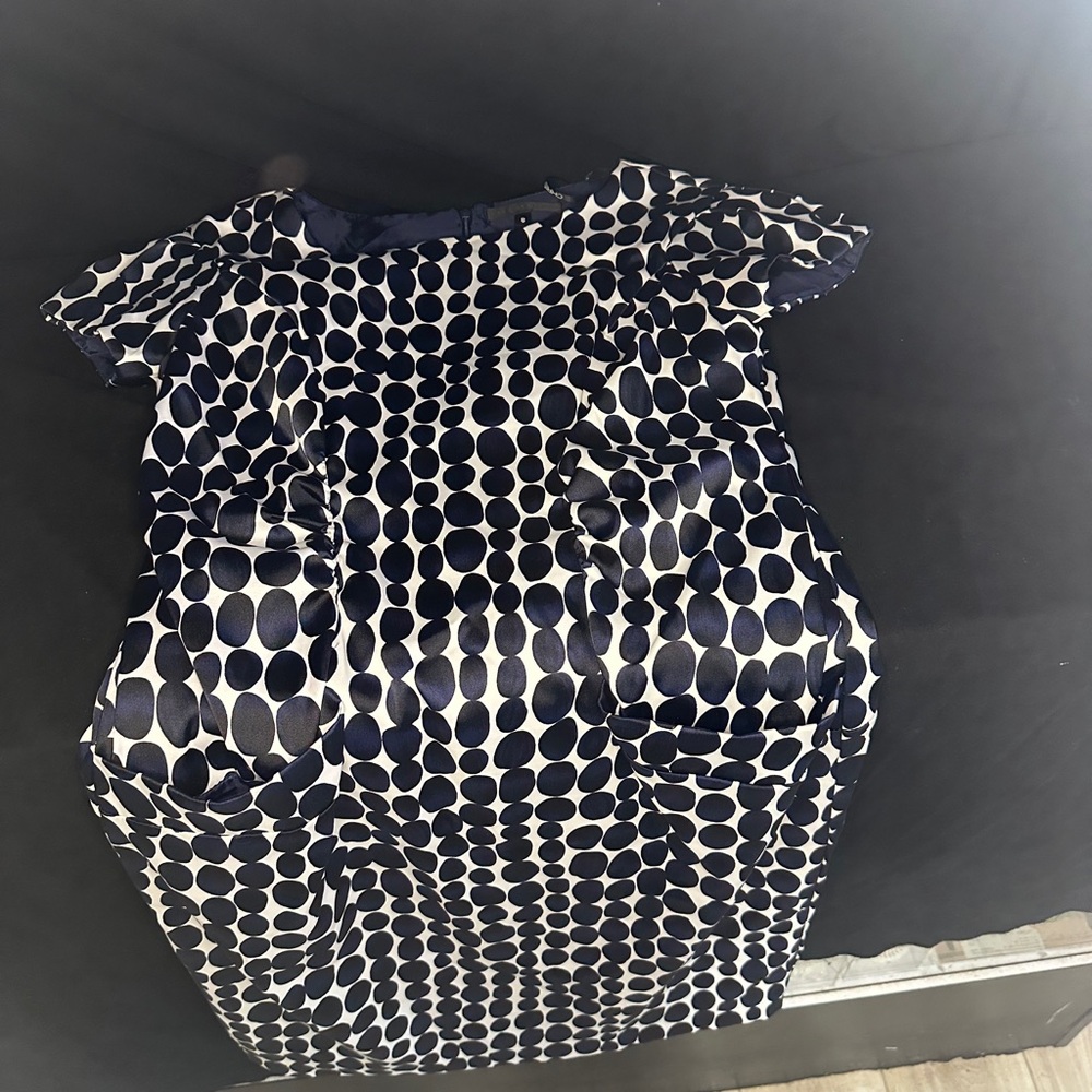 Navy Polka Dot Women's cocktail dress-Chris McLaughlin size 8-#403